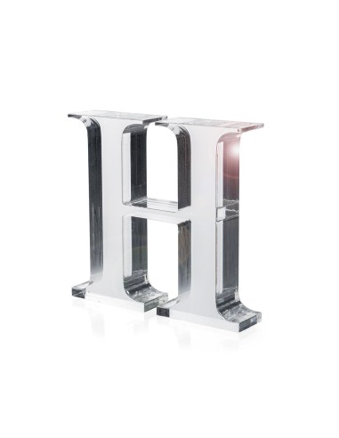 iPLEX Design - Font Lettera ""H"" Trasparente in plexiglass - 16x15x3 cm