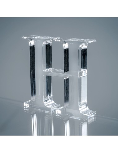iPLEX Design - Font Lettera ""H"" Trasparente in plexiglass - 16x15x3 cm