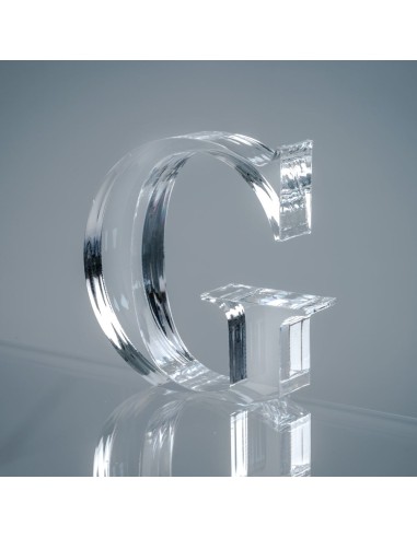 iPLEX Design - Font Lettera ""G"" Trasparente in plexiglass - 16x15x3 cm