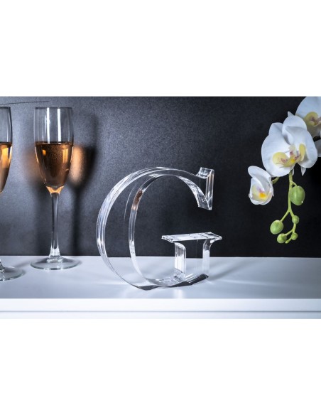 iPLEX Design - Font Lettera ""G"" Trasparente in plexiglass - 16x15x3 cm