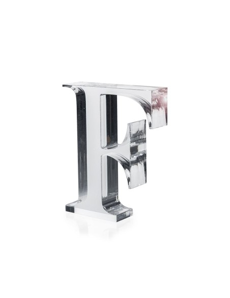 iPLEX Design - Font Lettera ""F"" Trasparente in plexiglass - 12x15x3 cm