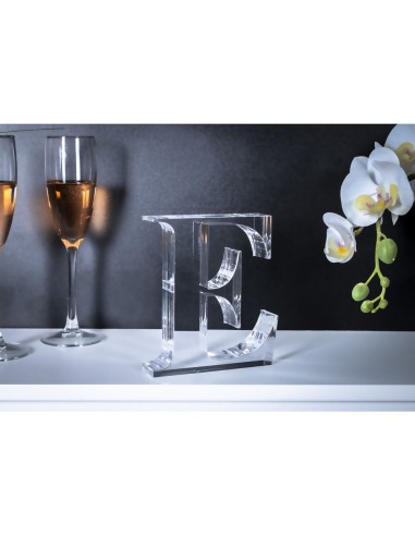 iPLEX Design - Font Lettera ""E"" Trasparente in plexiglass - 13x15x3 cm