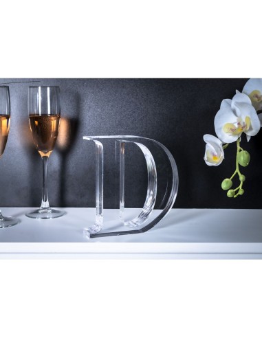iPLEX Design - Font Lettera ""D"" Trasparente in plexiglass - 15x15x3 cm