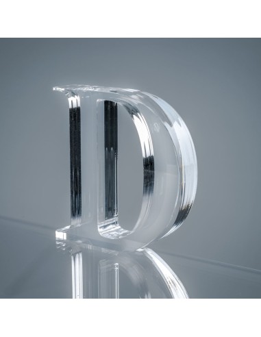 iPLEX Design - Font Lettera ""D"" Trasparente in plexiglass - 15x15x3 cm