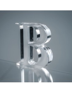 iPLEX Design - Font Lettera ""B"" Trasparente in plexiglass - 13x15x3 cm 2