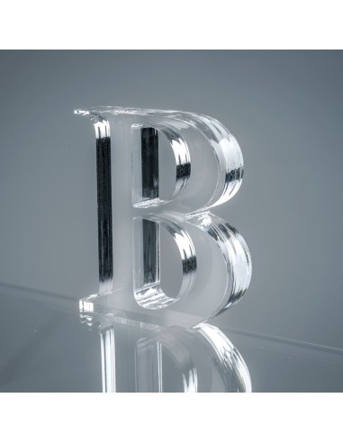 iPLEX Design - Font Lettera ""B"" Trasparente in plexiglass - 13x15x3 cm