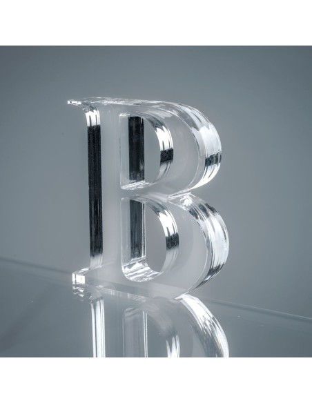 iPLEX Design - Font Lettera ""B"" Trasparente in plexiglass - 13x15x3 cm