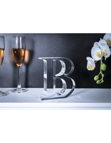 iPLEX Design - Font Lettera ""B"" Trasparente in plexiglass - 13x15x3 cm