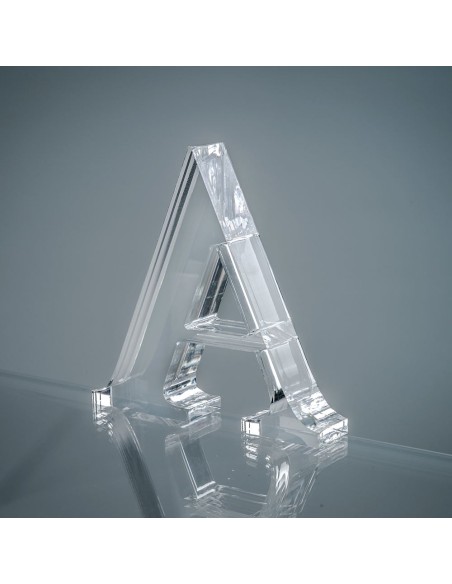 iPLEX Design - Font Lettera ""A"" Trasparente in plexiglass - 15x15x3 cm
