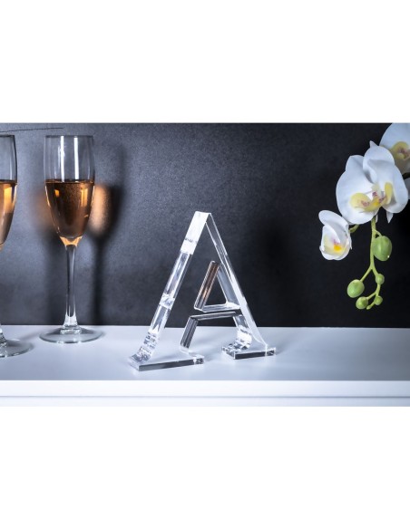 iPLEX Design - Font Lettera ""A"" Trasparente in plexiglass - 15x15x3 cm