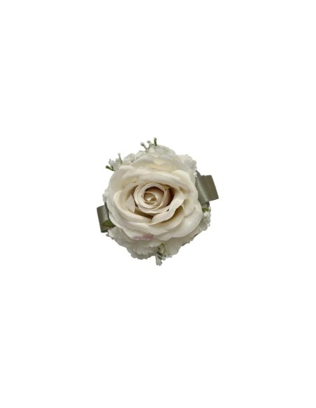 Fiori di Lena - Puffo lino con bocciolo, ortensia, astrania, nebbiolina e pizzo cm 11XH12