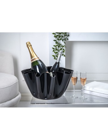 iPLEX Design - Drappeggi Vaso Grande Nero in plexiglass - 45x27x47 cm