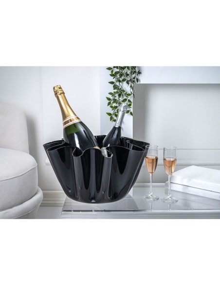 iPLEX Design - Drappeggi Vaso Grande Nero in plexiglass - 45x27x47 cm