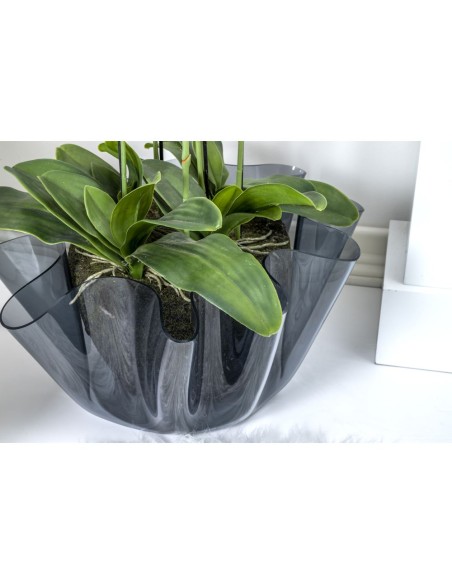 iPLEX Design - Drappeggi Vaso Grande Fume' in plexiglass - fumè - 45x27x47 cm