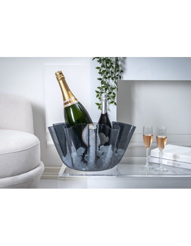 iPLEX Design - Drappeggi Vaso Grande Fume' in plexiglass - fumè - 45x27x47 cm
