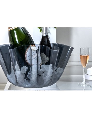 iPLEX Design - Drappeggi Vaso Grande Fume' in plexiglass - fumè - 45x27x47 cm