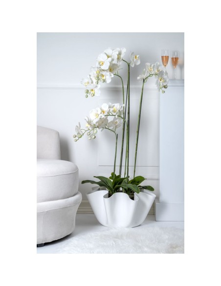 iPLEX Design - Drappeggi Vaso Grande Bianco in plexiglass - 45x27x47 cm