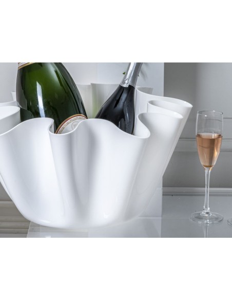 iPLEX Design - Drappeggi Vaso Grande Bianco in plexiglass - 45x27x47 cm