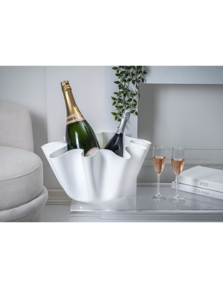 iPLEX Design - Drappeggi Vaso Grande Bianco in plexiglass - 45x27x47 cm