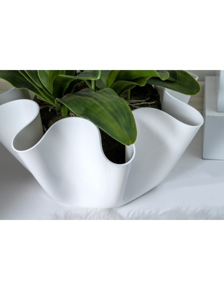 iPLEX Design - Drappeggi Vaso Grande Bianco in plexiglass - 45x27x47 cm