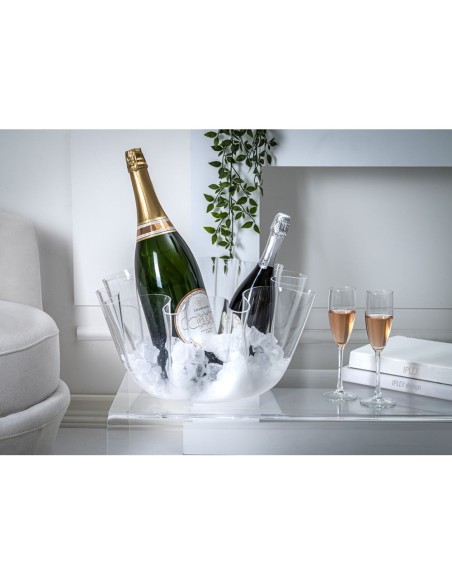 iPLEX Design - Drappeggi Vaso Grande Trasparente in plexiglass - 45x27x47 cm