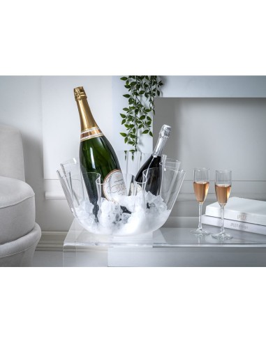 iPLEX Design - Drappeggi Vaso Grande Trasparente in plexiglass - 45x27x47 cm