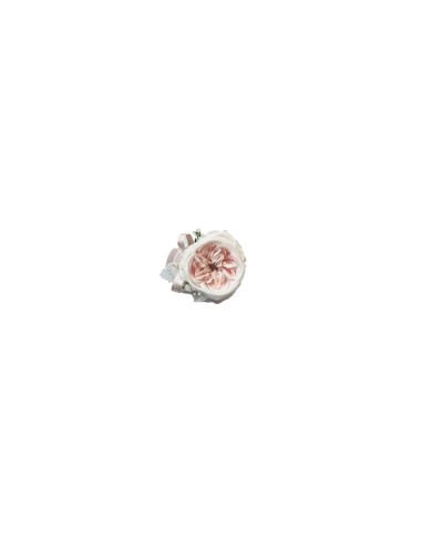 Fiori di Lena - Puffo lino con rosa Austin, ortensie e nebbiolina Ø 7 cm