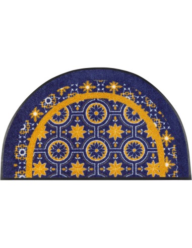 Kleen-tex - Tappeto ''Round Azulejo'' Linea wash+dry Design Special Shape 50x85 cm