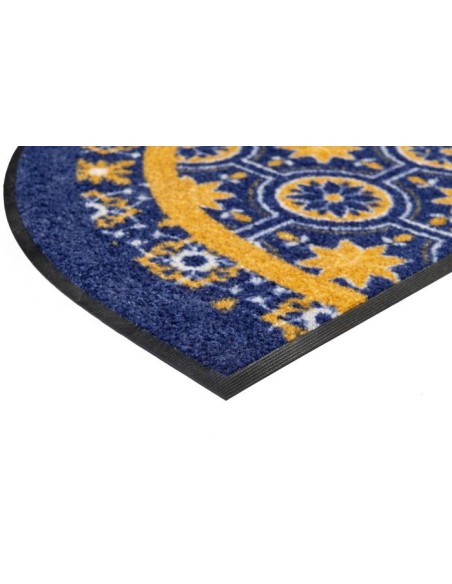Kleen-tex - Tappeto ''Round Azulejo'' Linea wash+dry Design Special Shape 50x85 cm