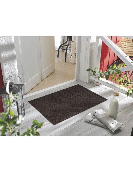 Kleen-tex - Tappeto ''DUNE Stripes dark brown'' Linea DUNE 60x90 cm