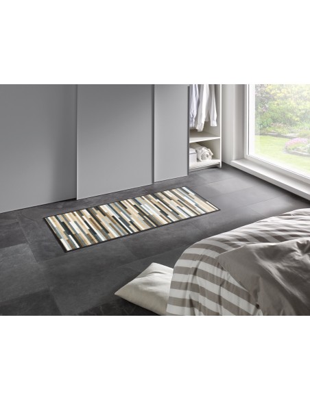 Kleen-tex - Tappeto ''Mikado Stripes nature'' Linea wash+dry Design 60x140 cm