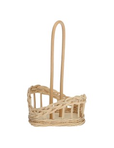 La Porcellana Bianca-Base Midollino per Set Olio/Acetosale/Pepe C/M Legno 15X15XH28 Cm 2
