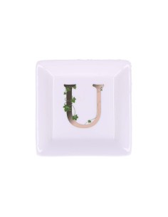 La Porcellana Bianca - Piattino Quadrato 'u' Adorato 10x10 Cm con Gift Box