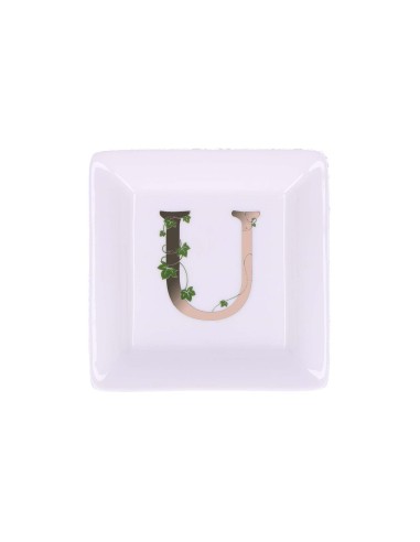 La Porcellana Bianca - Piattino Quadrato 'u' Adorato 10x10 Cm con Gift Box