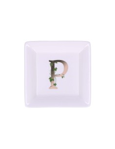 La Porcellana Bianca - Piattino Quadrato 'p' Adorato 10x10 Cm con Gift Box