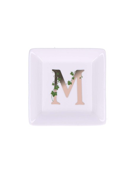 La Porcellana Bianca - Piattino Quadrato 'm' Adorato 10x10 Cm con Gift Box