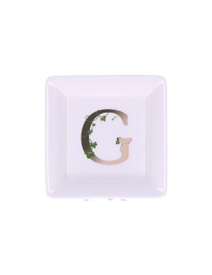 La Porcellana Bianca - Piattino Quadrato 'g' Adorato 10x10 Cm con Gift Box