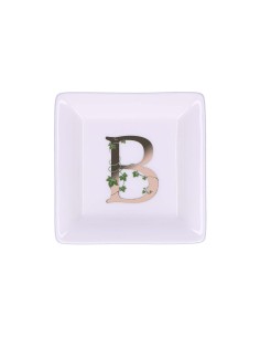 La Porcellana Bianca - Piattino Quadrato 'b' Adorato 10x10 Cm con Gift Box