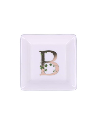 La Porcellana Bianca - Piattino Quadrato 'b' Adorato 10x10 Cm con Gift Box