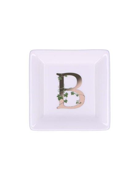 La Porcellana Bianca - Piattino Quadrato 'b' Adorato 10x10 Cm con Gift Box