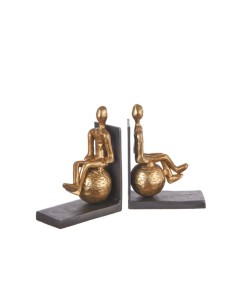 L'Oca Nera - Fermalibri Scultura - Set 2 pz cm 30x7x20h
