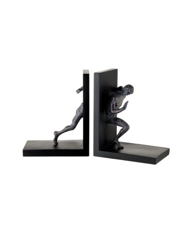 L'Oca Nera - Fermalibri Scultura Uomo - Set 2 pz cm 27x10x17h