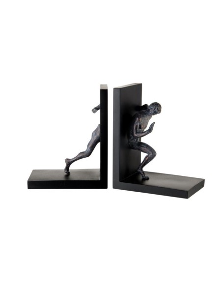 L'Oca Nera - Fermalibri Scultura Uomo - Set 2 pz cm 27x10x17h