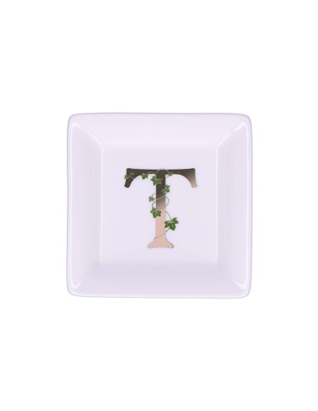 La Porcellana Bianca - Piattino Quadrato 't' Adorato 10x10 Cm con Gift Box