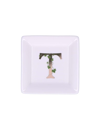 La Porcellana Bianca - Piattino Quadrato 't' Adorato 10x10 Cm con Gift Box