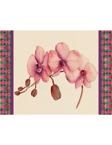 L'Oca Nera - Tovaglietta Rigida Avorio 39x29,5 - Orchidea
