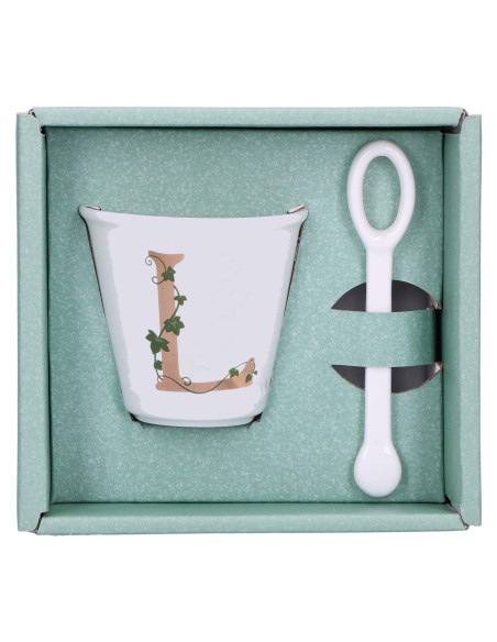 La Porcellana Bianca-Unico Bicchierino L C/Cucchiaino 75 CC Gb 75 Cm Gift Box