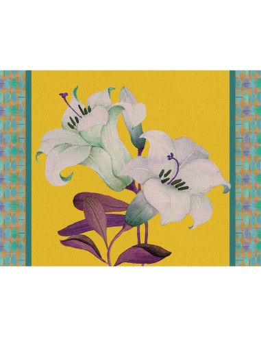 L'Oca Nera - Tovaglietta Rigida Gialla 39x29,5 - Giglio Orientale
