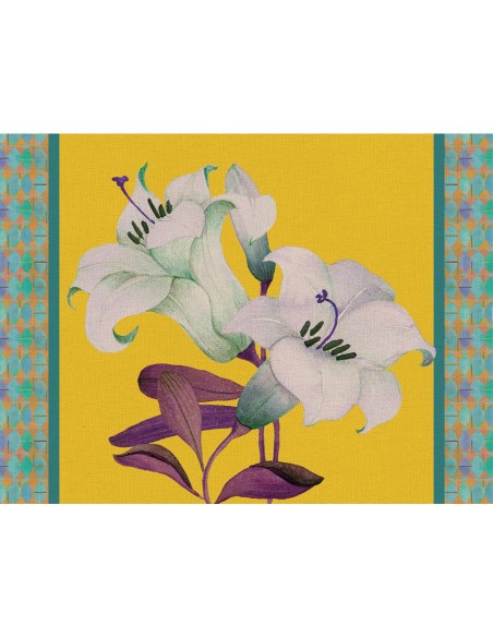 L'Oca Nera - Tovaglietta Rigida Gialla 39x29,5 - Giglio Orientale