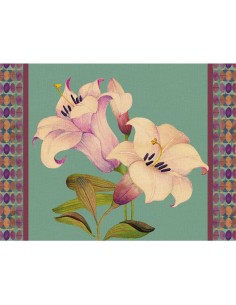 L'Oca Nera - Tovaglietta Rigida Ottanio 39x29,5 - Giglio Orientale